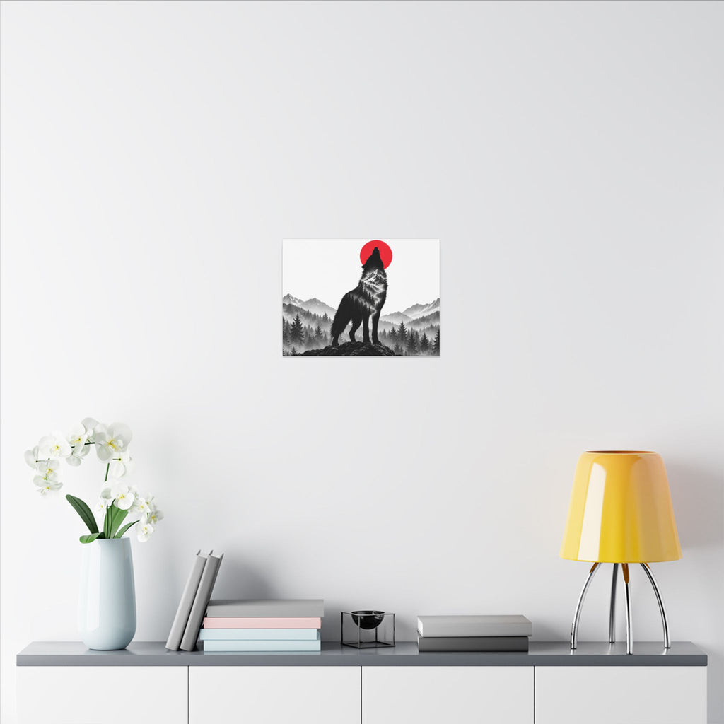 Howling Wolf - Dark Wall Art | Canvas (Landscape)