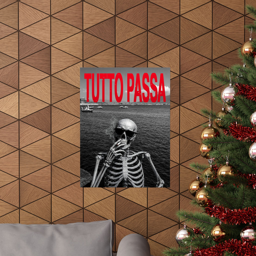 Tutto Passa - Skeleton Painting | Matte Poster