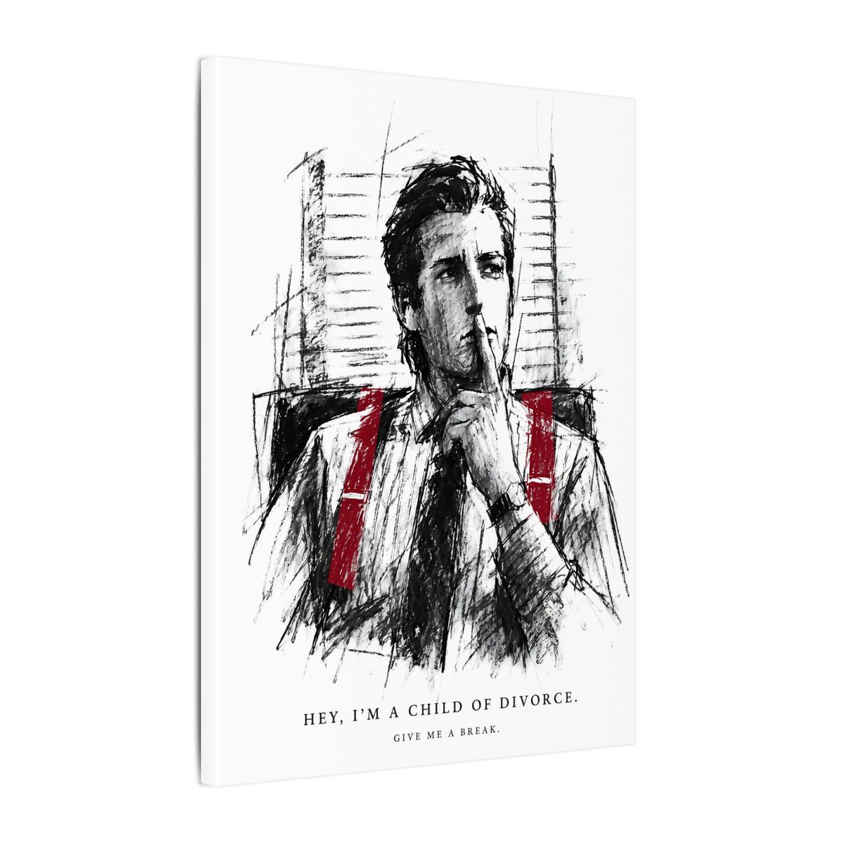 Child of Divorce Sketch - Dark Office Wall Art | Canvas