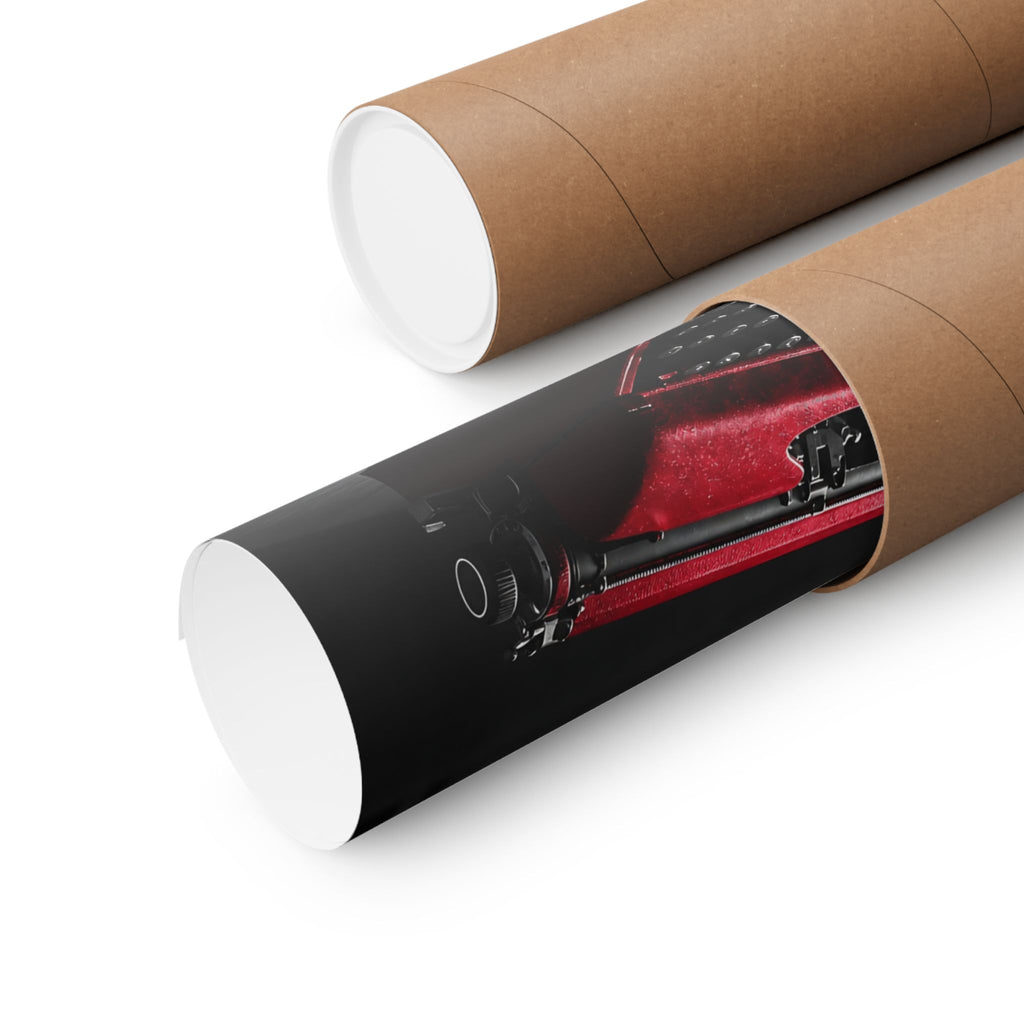 The Red Typewriter - Unique Office Wall Art | Matte Poster