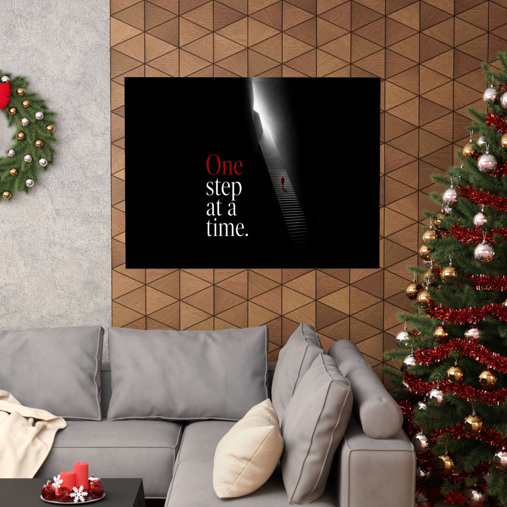 One Step at a Time - Office Wall Art | Matte Poster (Landscape)