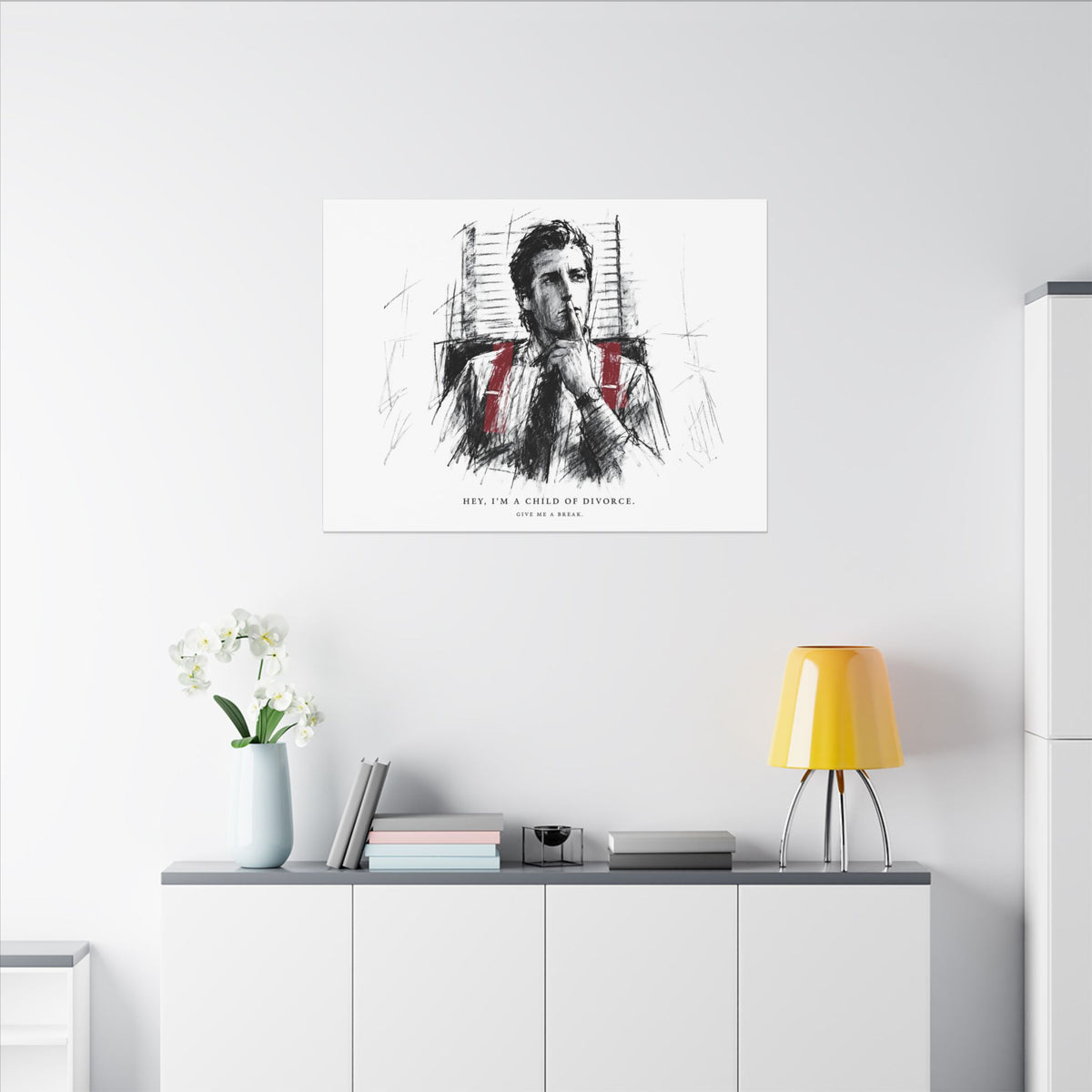 Child of Divorce Sketch - Dark Office Wall Art | Canvas (Landscape)