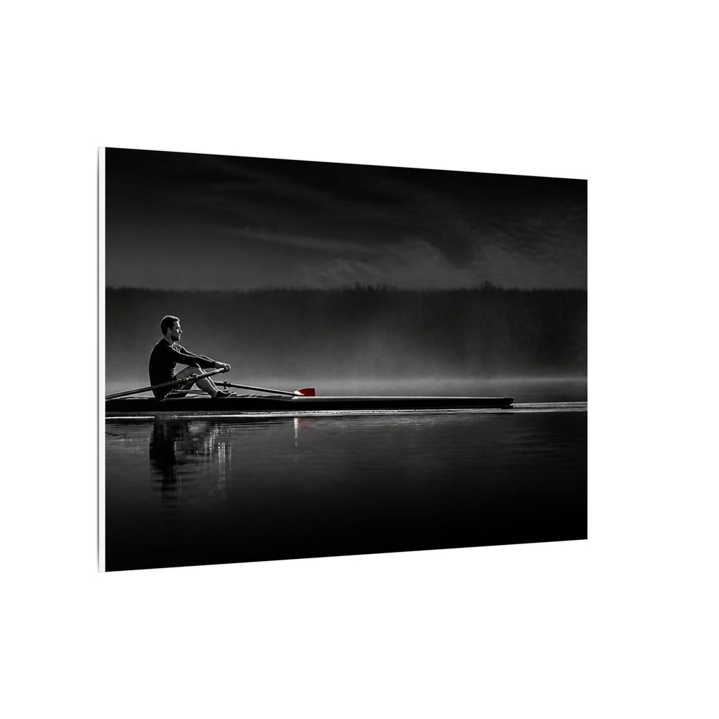 No One Rows for You - Black and White Bedroom Wall Art | Canvas (Landscape)