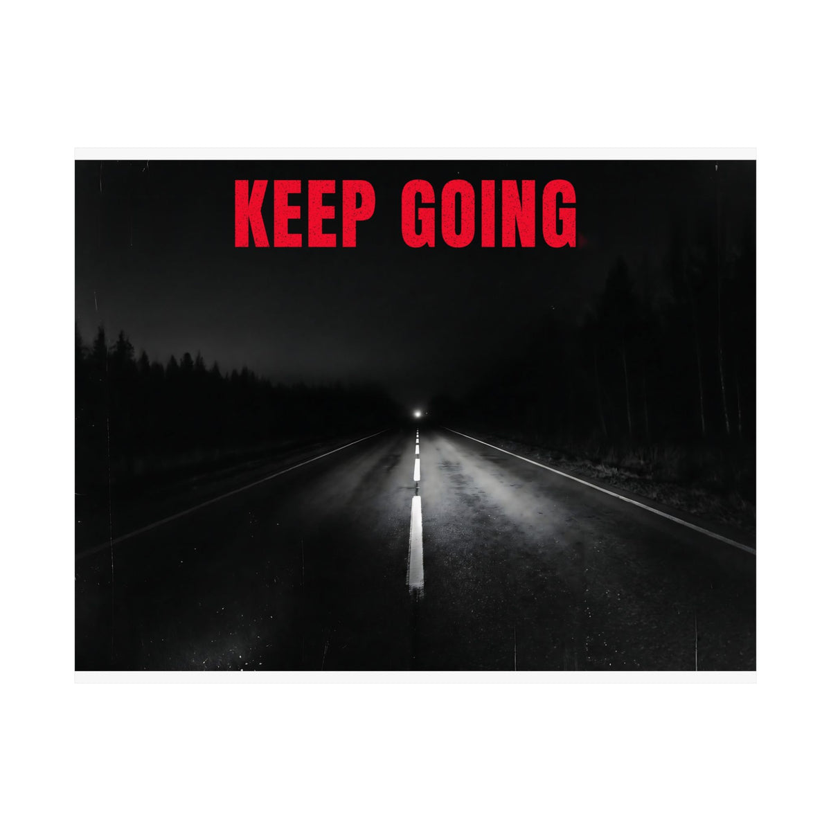 The Extra Mile - Night Road Wall Art | Matte Poster (Landscape)