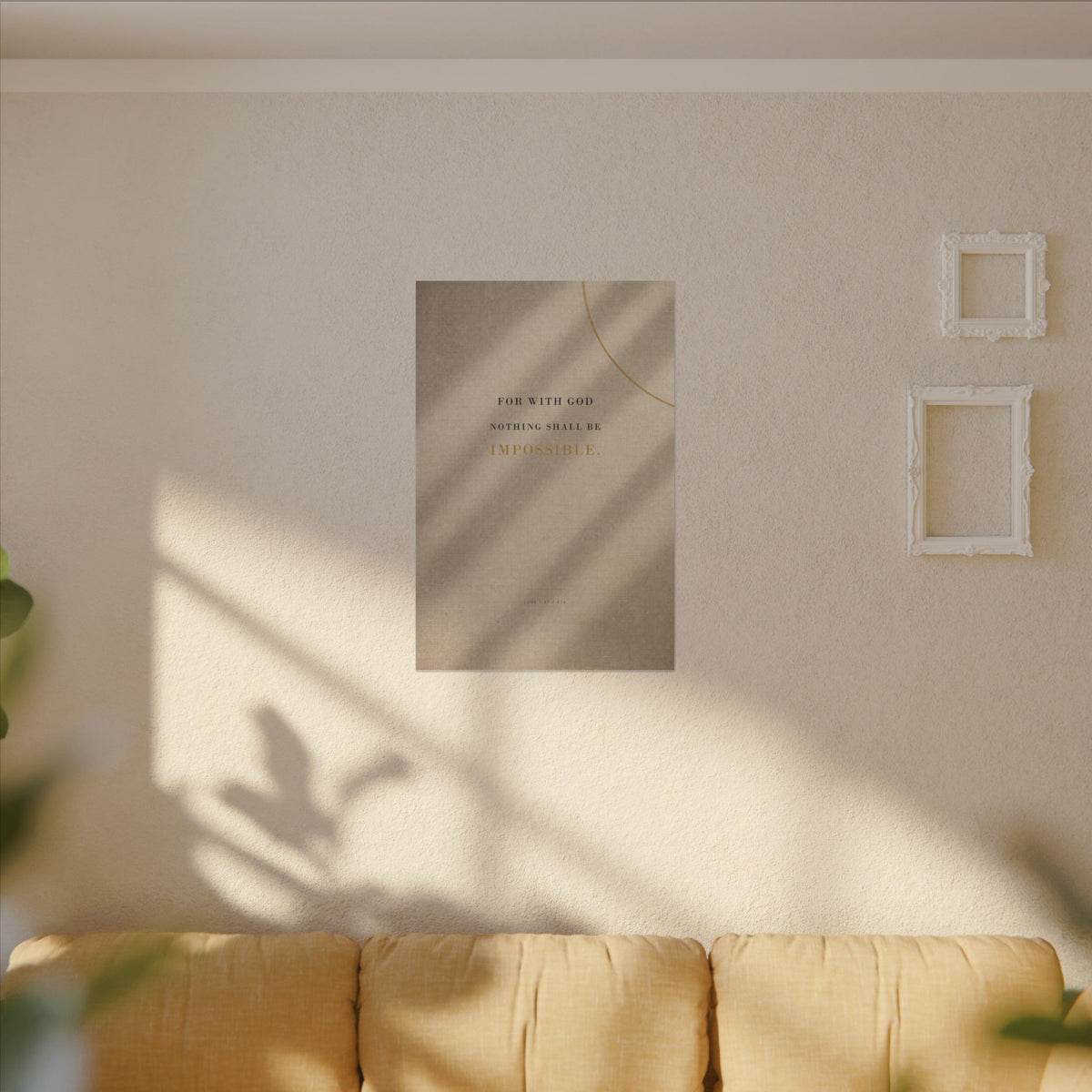 Nothing Shall Be Impossible - Luke 1:37 Bible Verse Wall Art | Canvas