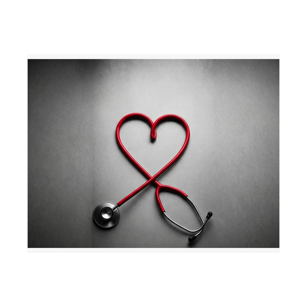 The Stethoscope Heart - Doctor's Office Wall Art | Matte Poster (Landscape)
