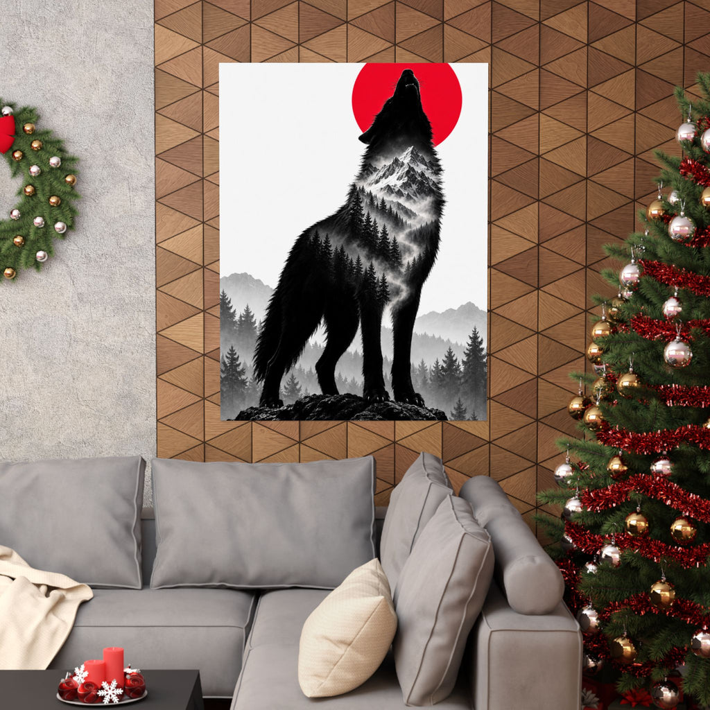 Howling Wolf - Dark Wall Art | Matte Poster