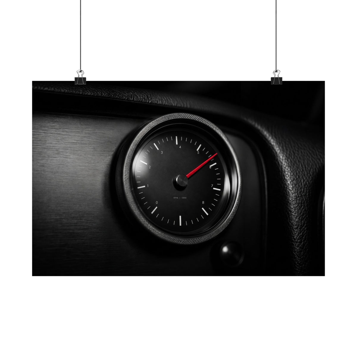Redline Gauge - Tachometer Wall Art | Matte Poster (Landscape)