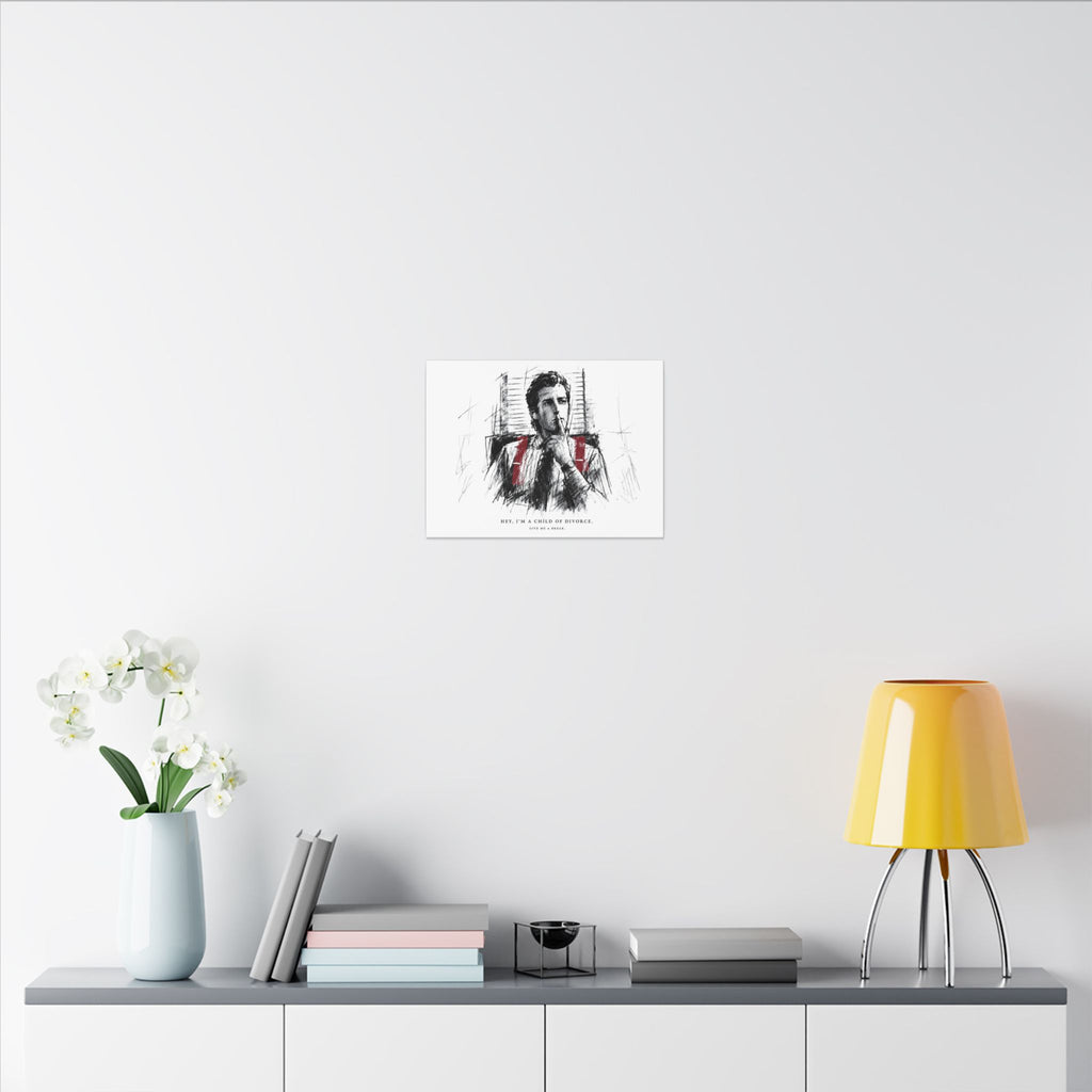 Child of Divorce Sketch - Dark Office Wall Art | Canvas (Landscape)