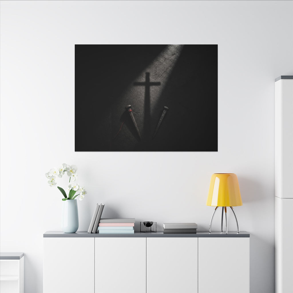 Nails and Shadow - Christian Wall Art | Canvas (Landscape)