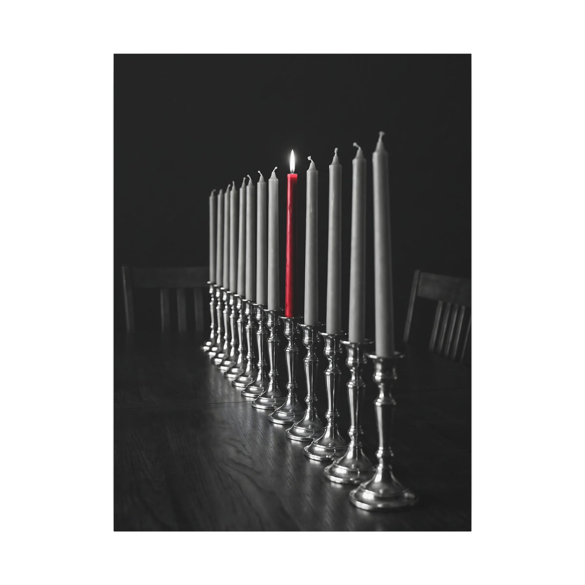One Candle Lit - Dining Room Wall Art | Canvas