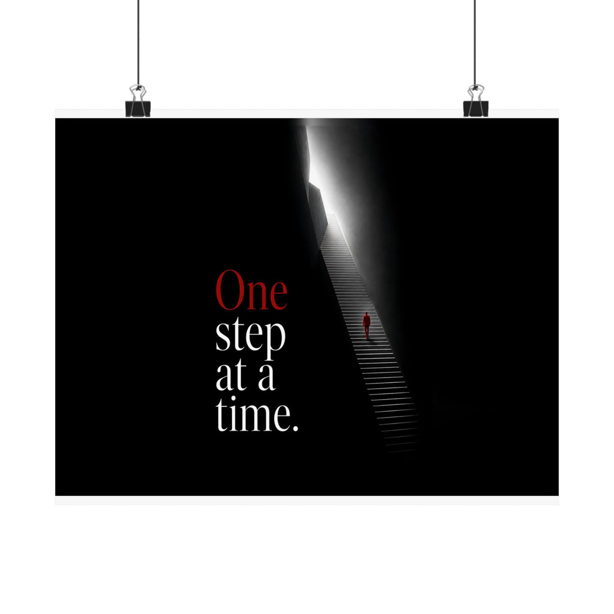 One Step at a Time - Office Wall Art | Matte Poster (Landscape)