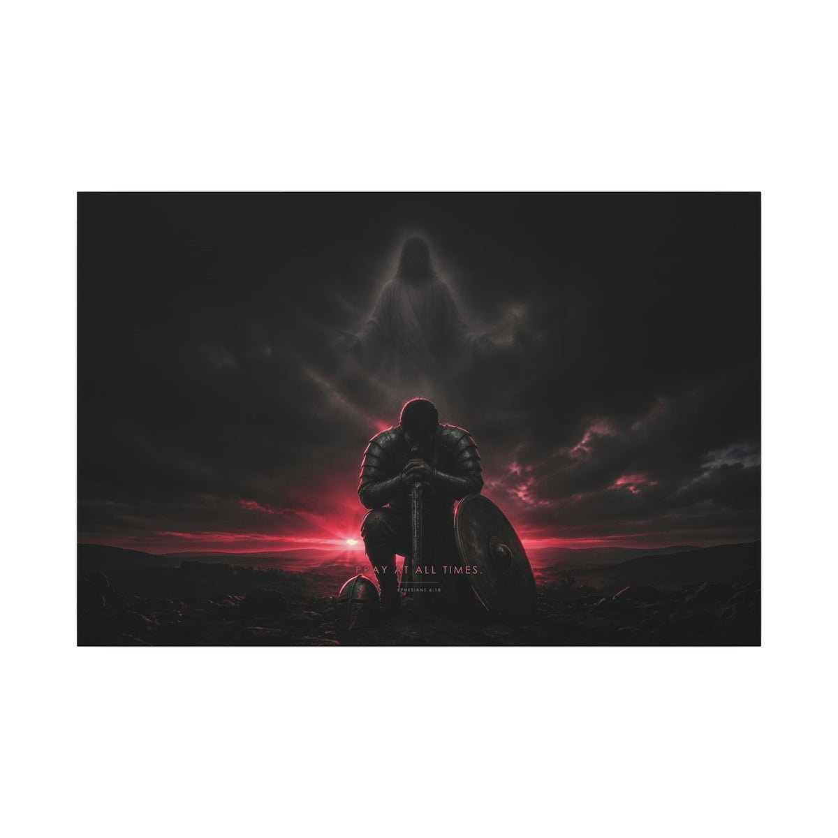Pray, Then Stand - Armor of God Wall Art | Canvas (Landscape)