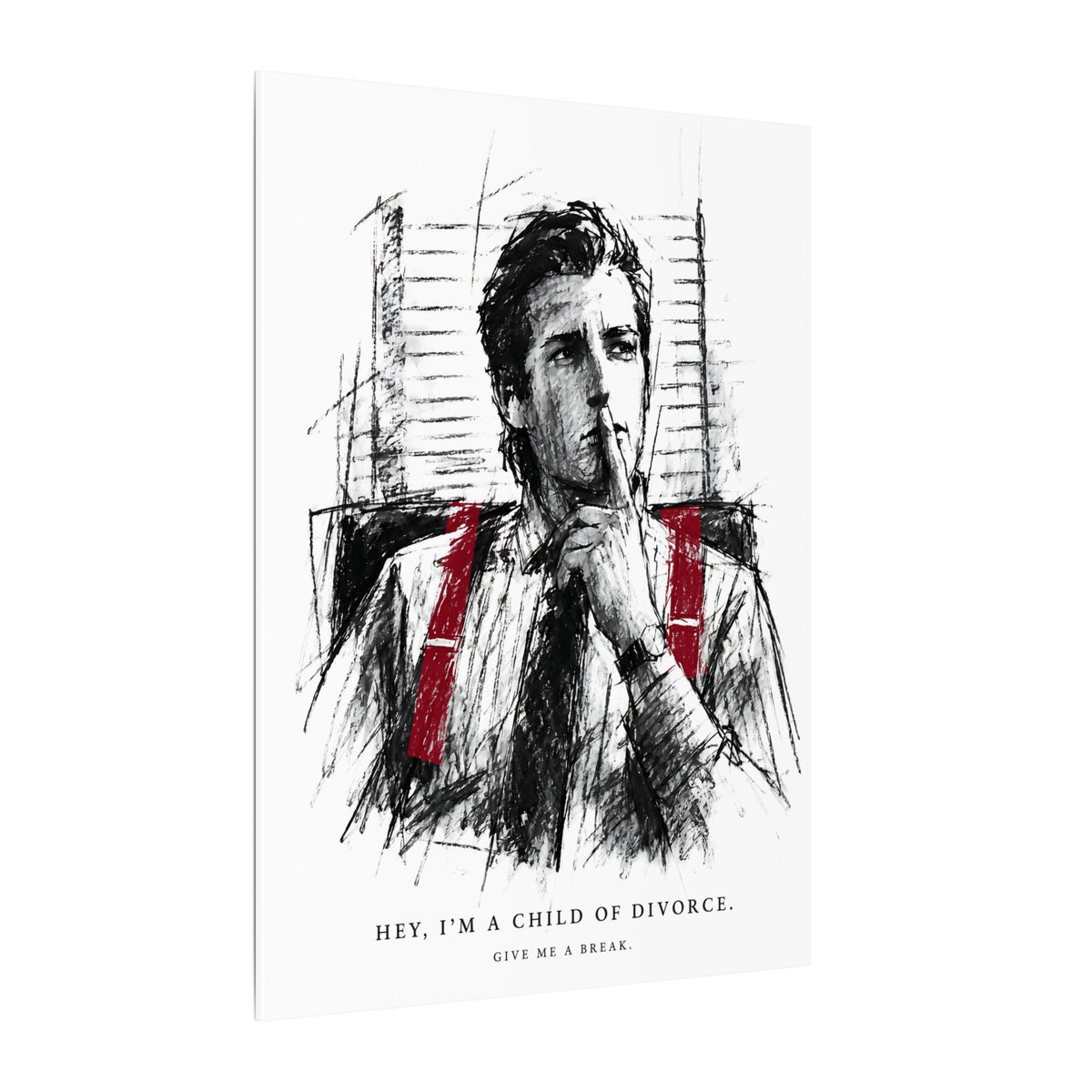Child of Divorce Sketch - Dark Office Wall Art | Canvas