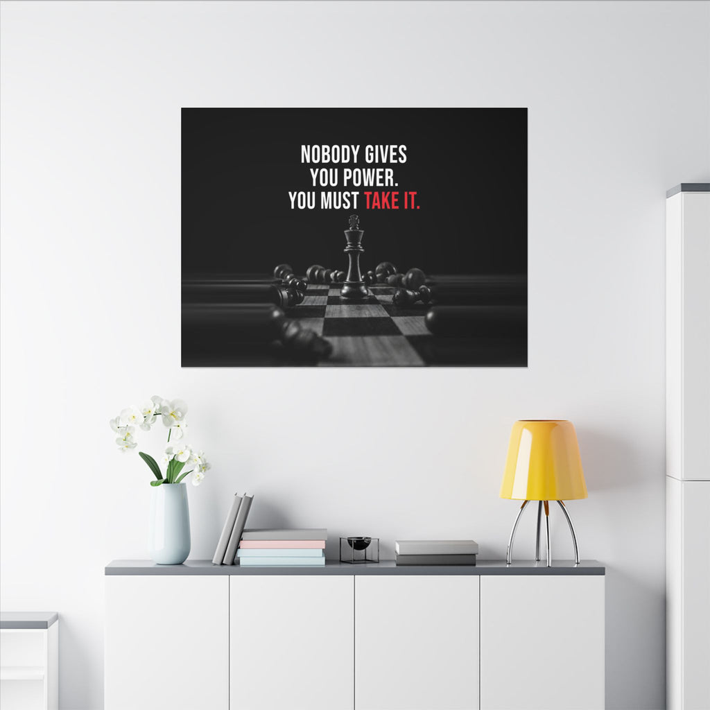 Nobody Gives You Power - Chess Wall Art | Canvas (Landscape)