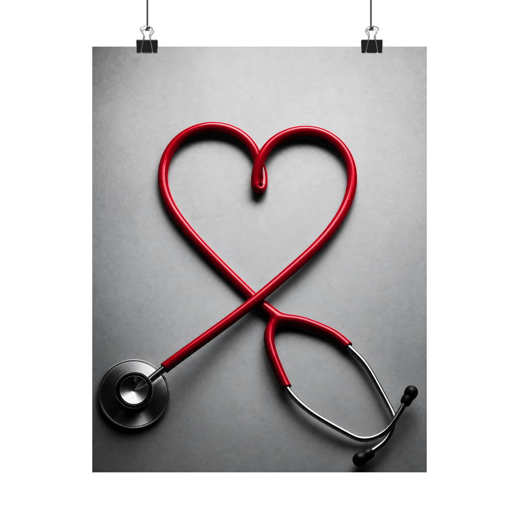 The Stethoscope Heart - Doctor's Office Wall Art | Matte Poster