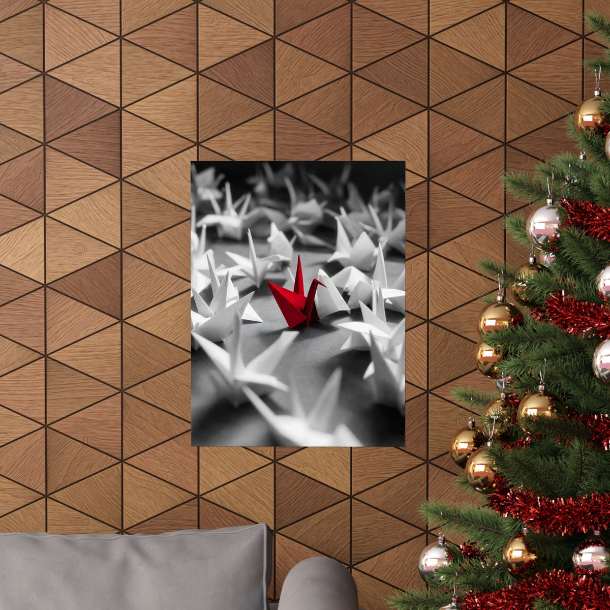 The Red Crane - Unique Wall Art For Office | Matte Poster