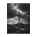 Red Cross in the Storm - Christian Cross Wall Art | Canvas