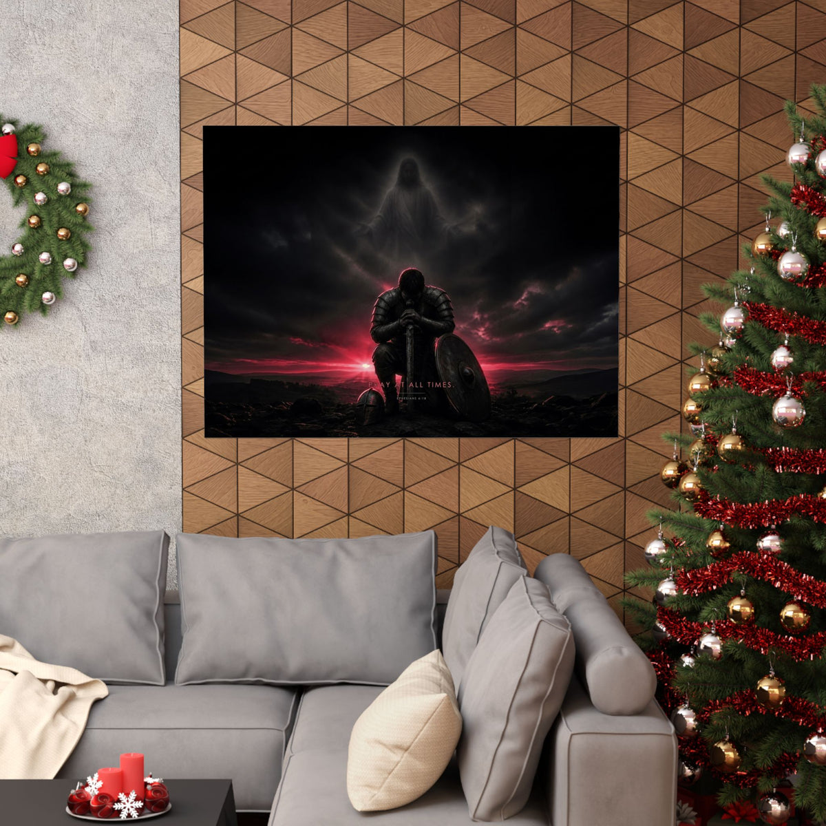 Pray, Then Stand - Armor of God Wall Art | Matte Poster (Landscape)