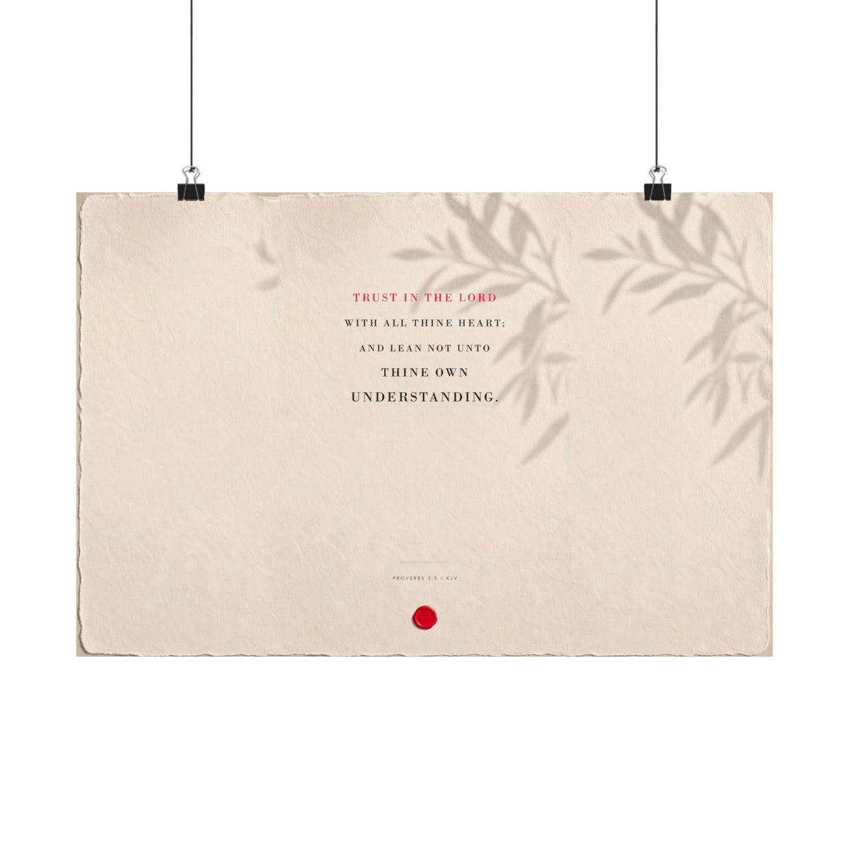 Trust in the Lord - Proverbs 3:5 Bible Verse Wall Art | Matte Poster (Landscape)