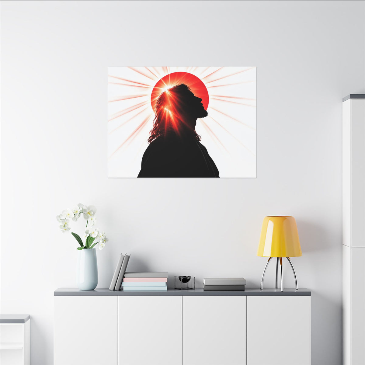 Jesus Silhouette - Christian Wall Art | Canvas (Landscape)