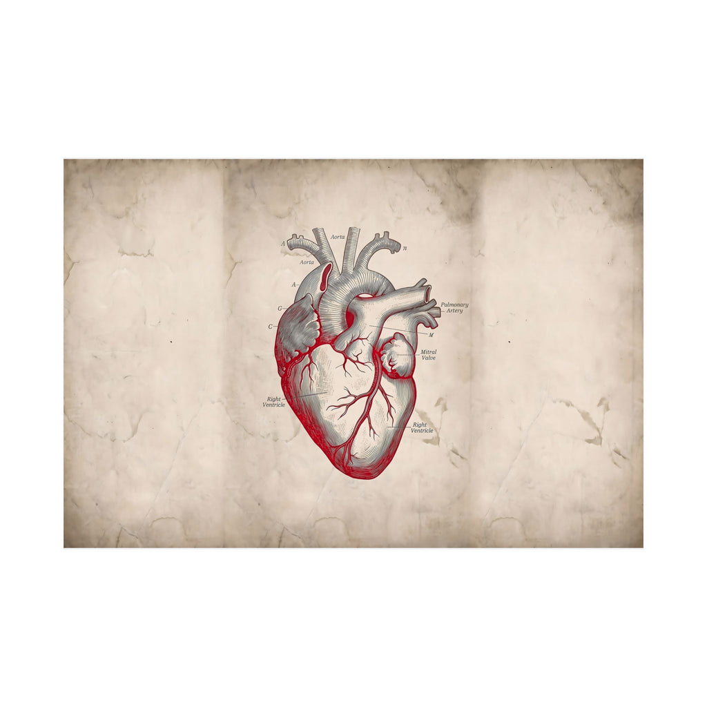 The Anatomical Heart - Wall Art For Doctor Office | Matte Poster (Landscape)