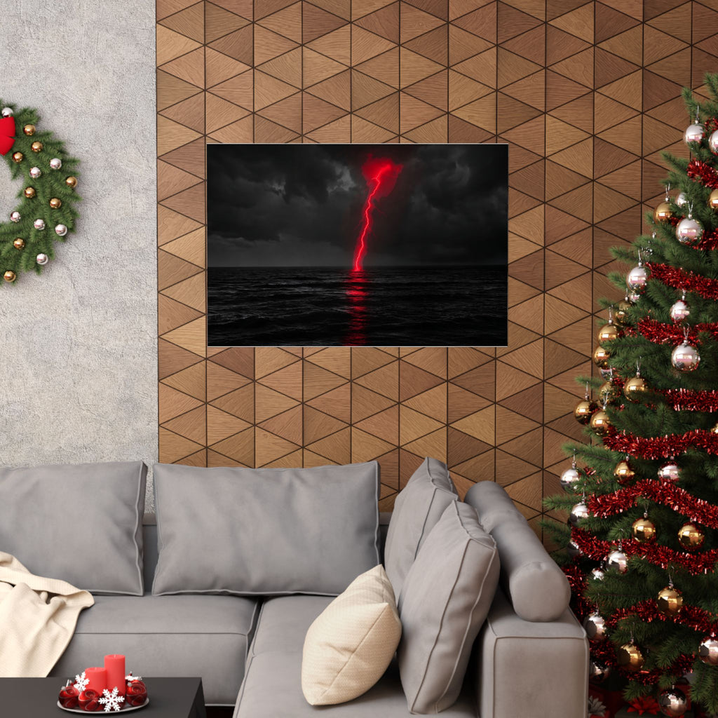 Red Strike - Red And Black Art | Matte Poster (Landscape)