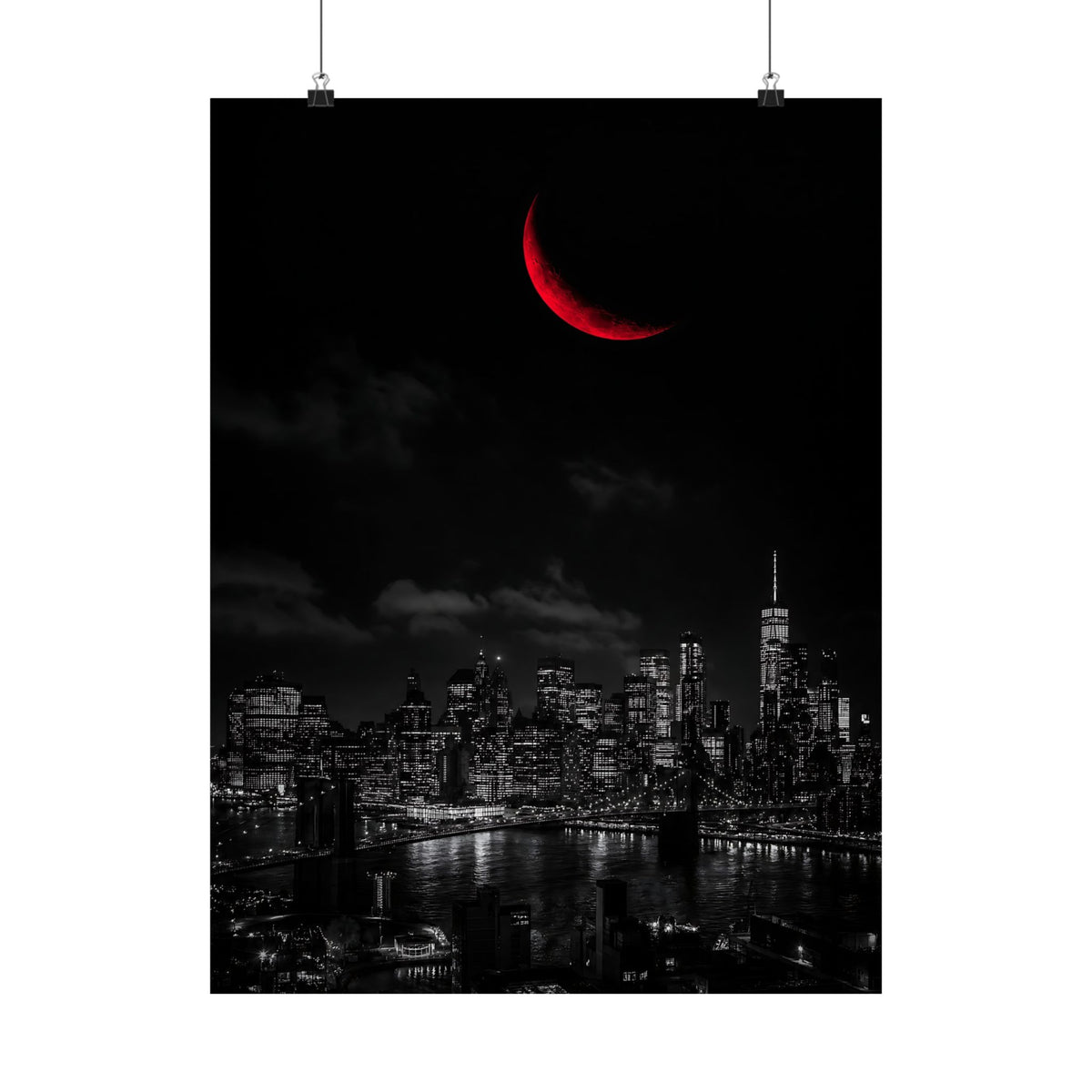 Red Crescent - Red Wall Decor | Matte Poster
