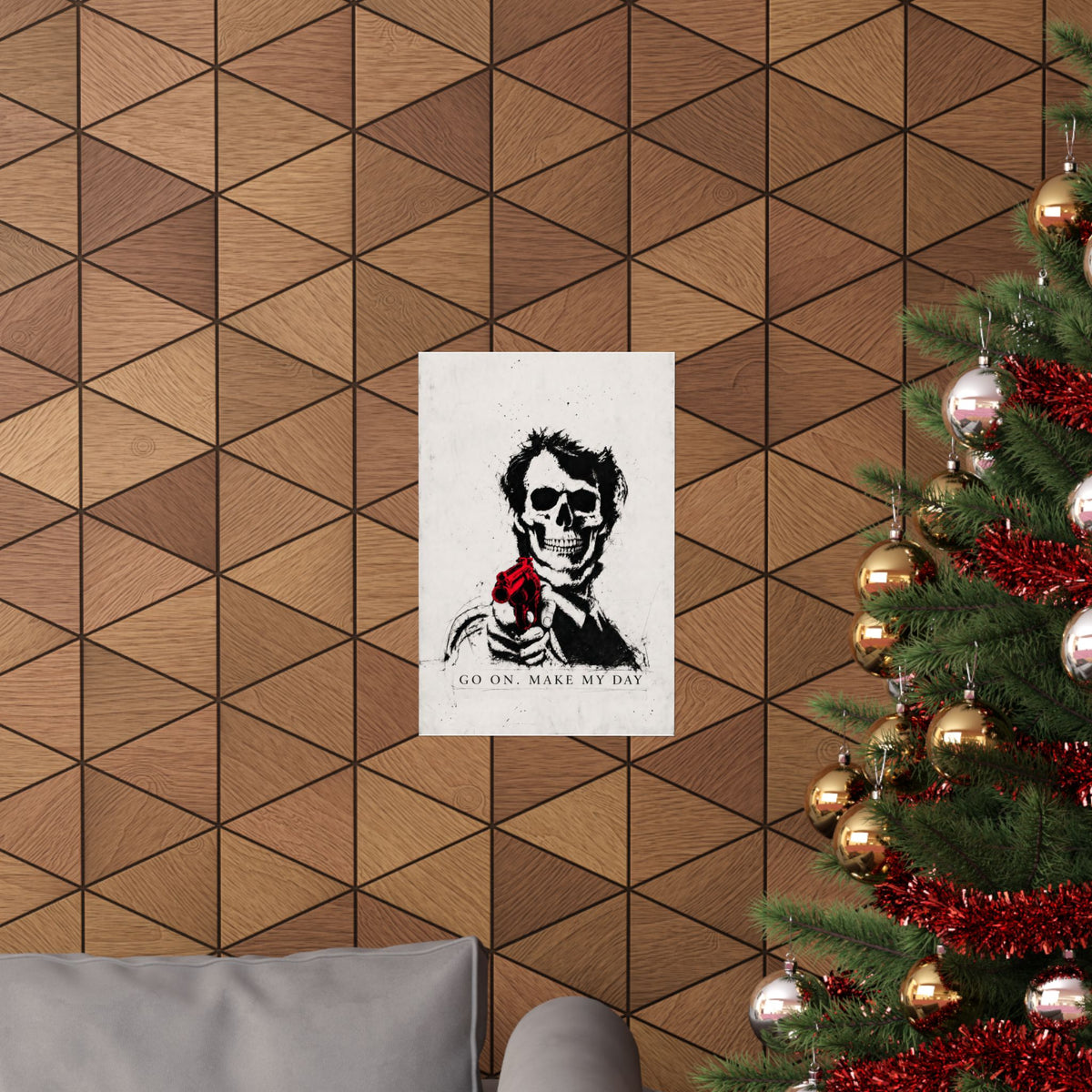 Make My Day - Dark Noir Sketch Art | Matte Poster