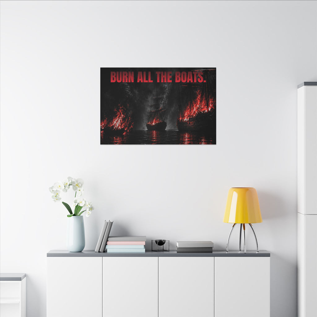Burn All the Boats - Nautical Wall Art | Canvas (Landscape)