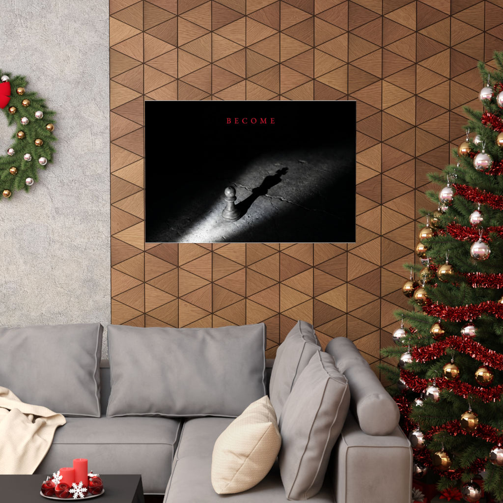 Become - Chess King Shadow Wall Art | Matte Poster (Landscape)