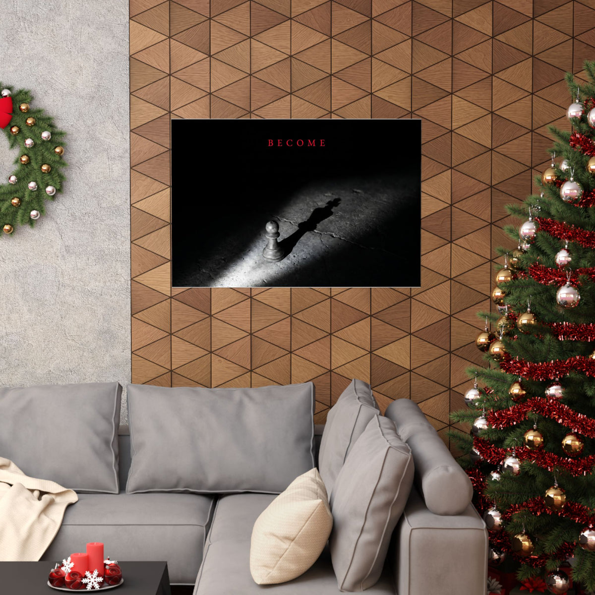 Become - Chess King Shadow Wall Art | Matte Poster (Landscape)