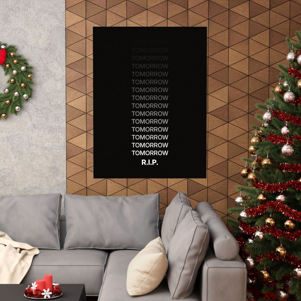 RIP Tomorrow Black - Motivational Typography Poster | Matte Poster