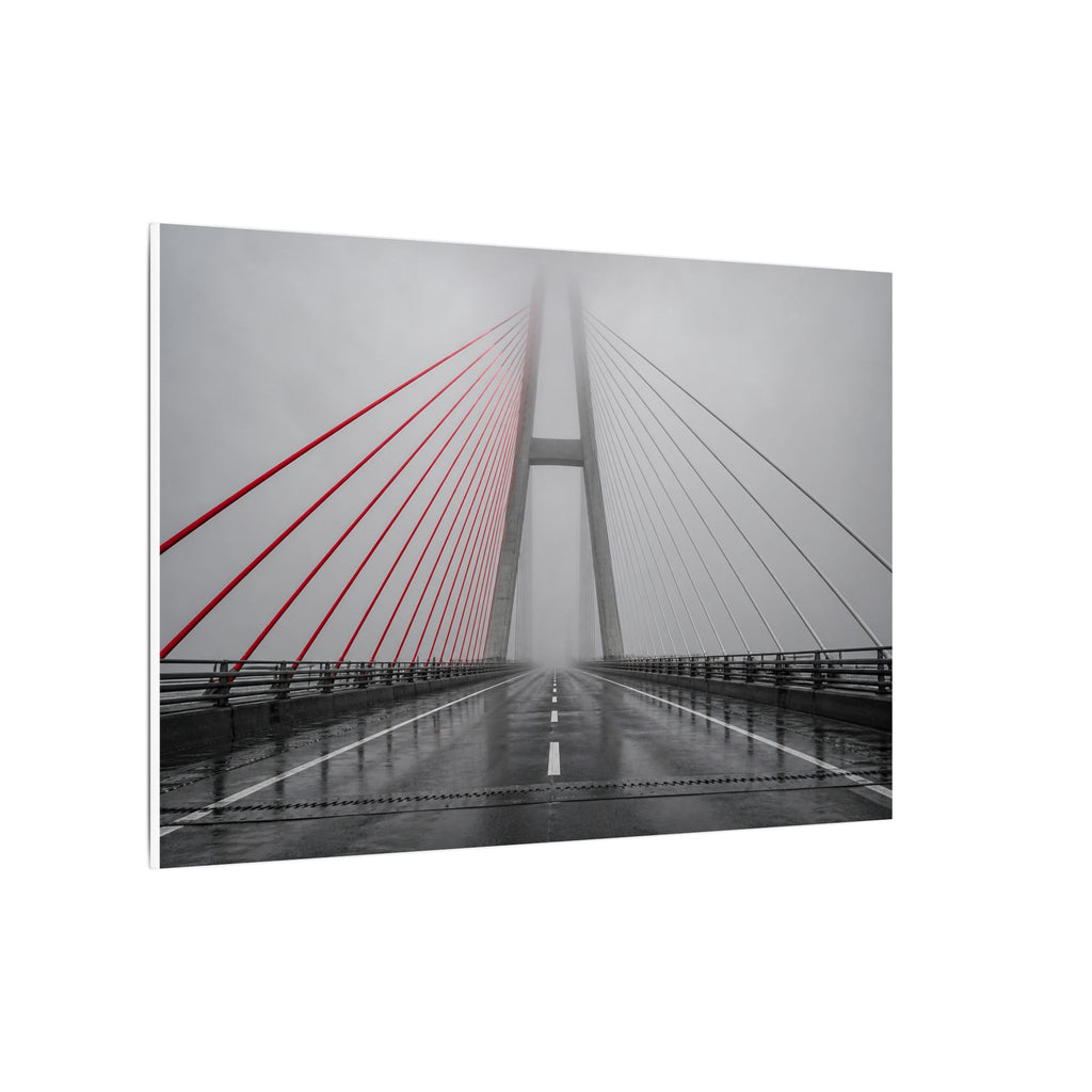 Span in Fog - Red Wall Decor | Canvas (Landscape)