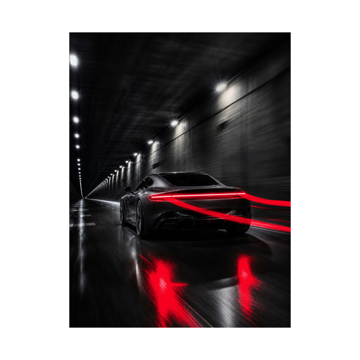 Redline Tunnel - Racing Wall Art | Matte Poster
