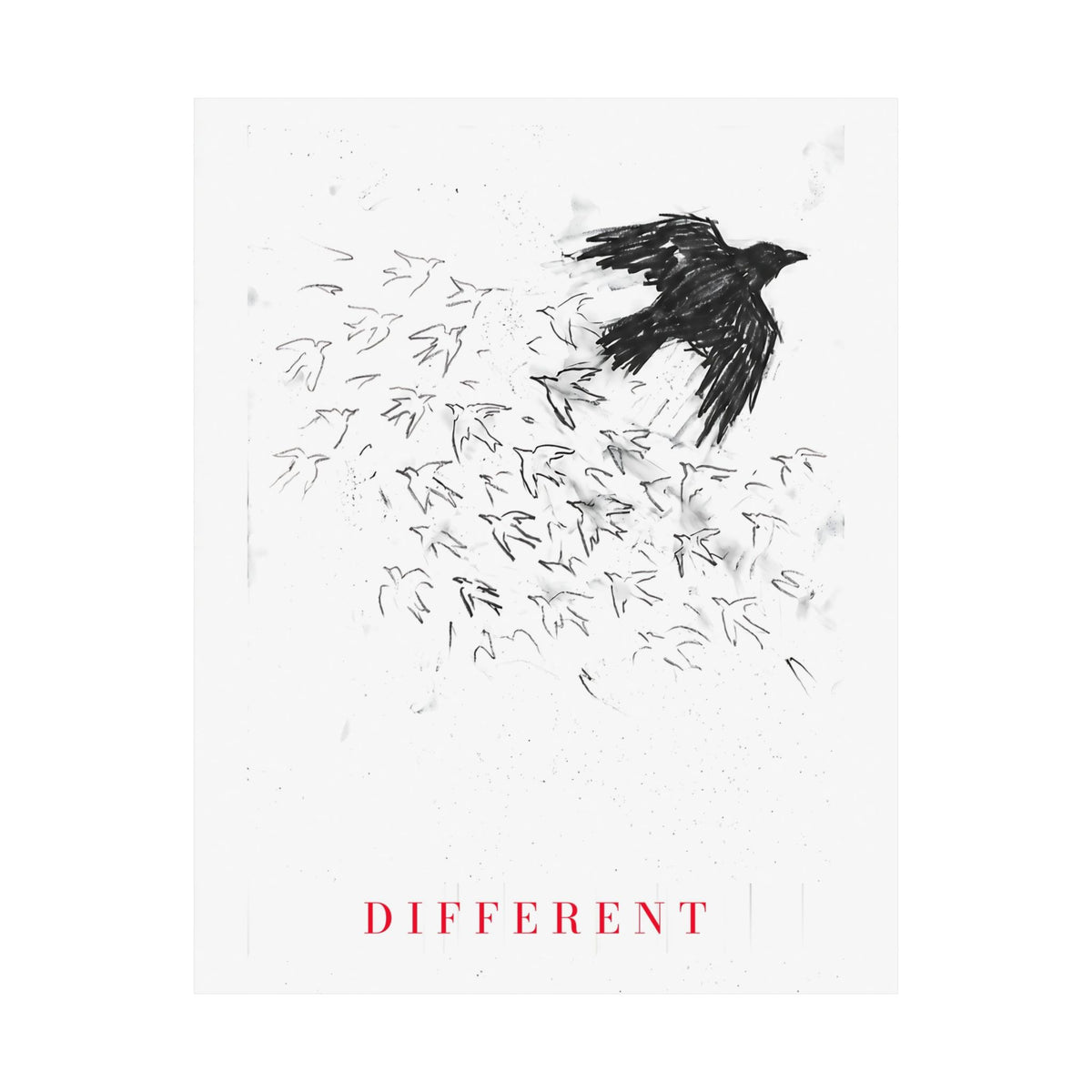 The Flock Went Left - Charcoal Wall Art | Matte Poster