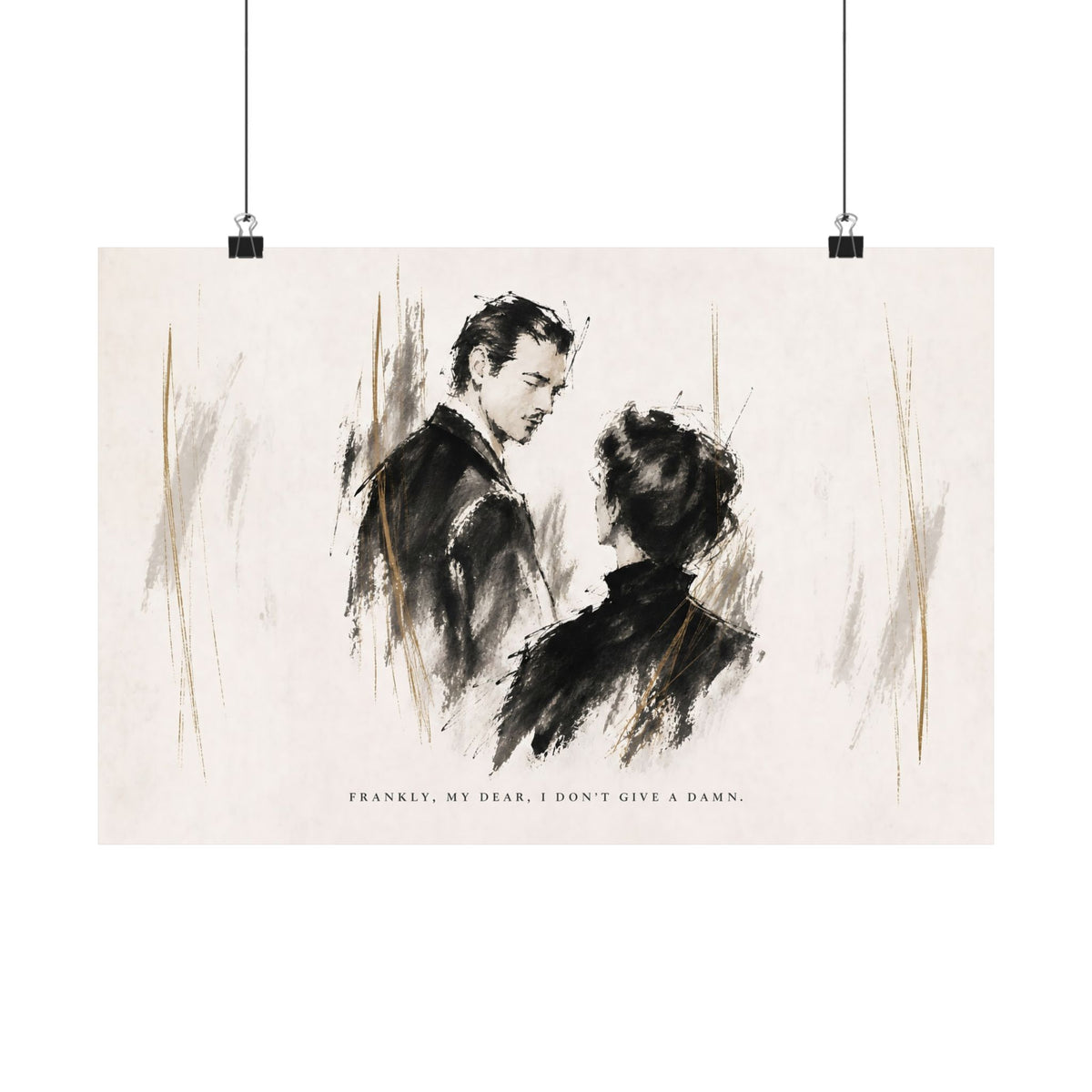 Frankly My Dear - Romantic Noir Wall Art | Matte Poster (Landscape)