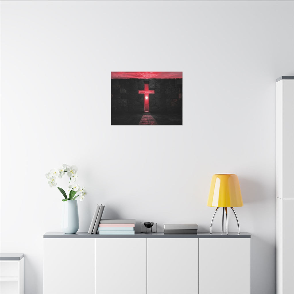 Light Through Stone - Modern Cross Wall Art | Canvas (Landscape)