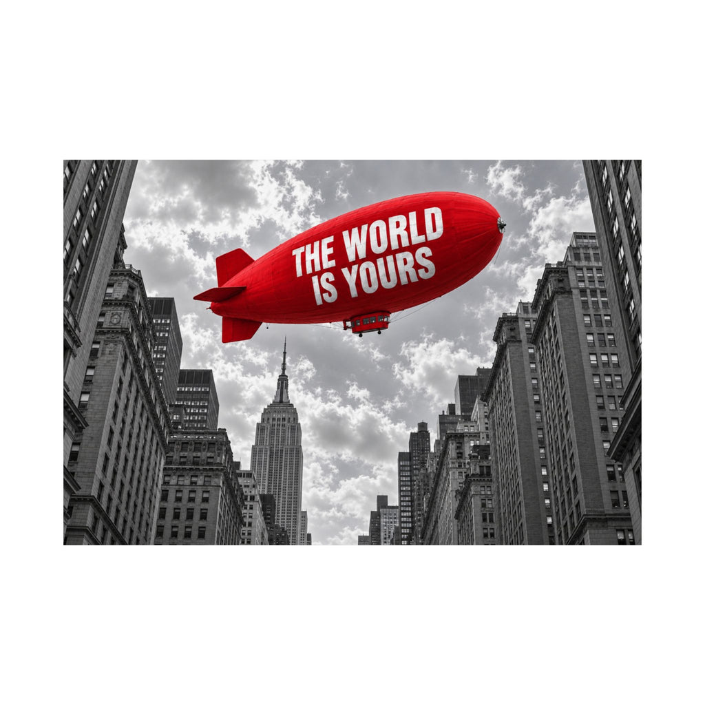 The World Is Yours Blimp - Office Wall Art | Matte Poster (Landscape)
