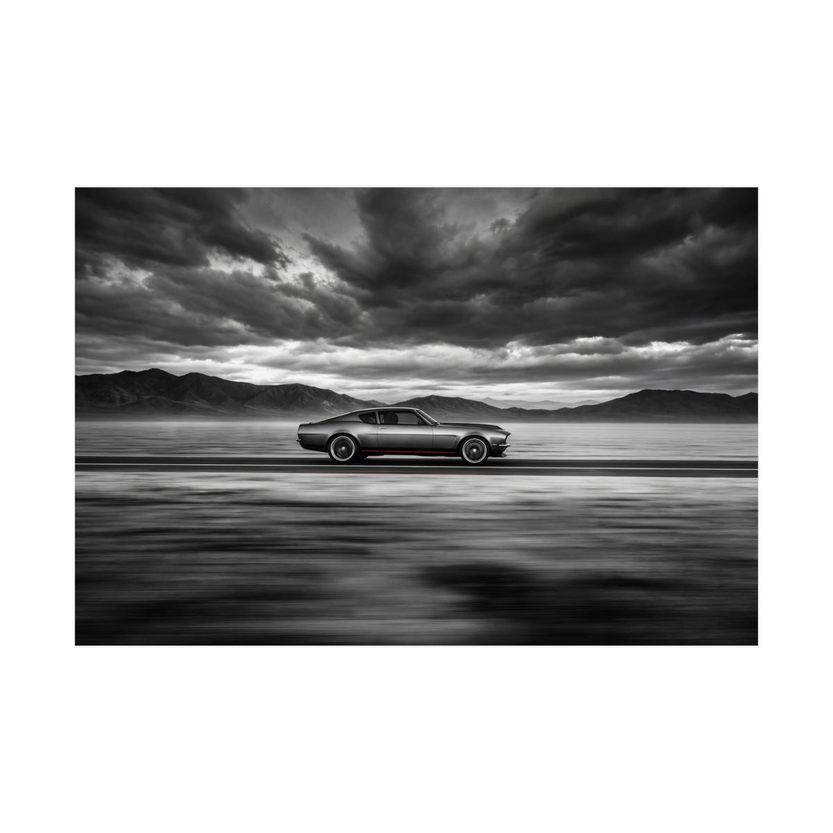 Open Road Velocity - Muscle Car Wall Art | Matte Poster (Landscape)