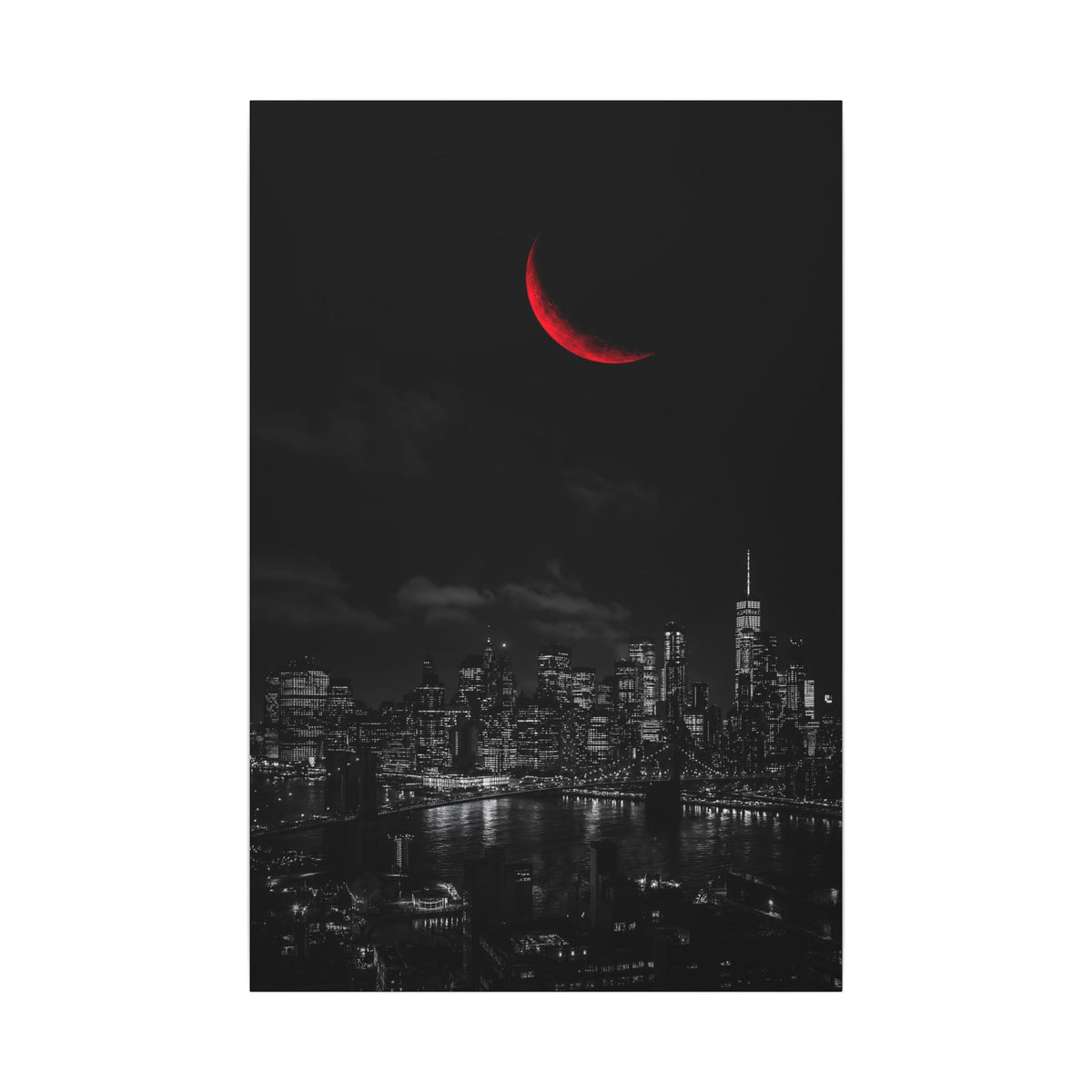 Red Crescent - Red Wall Decor | Canvas