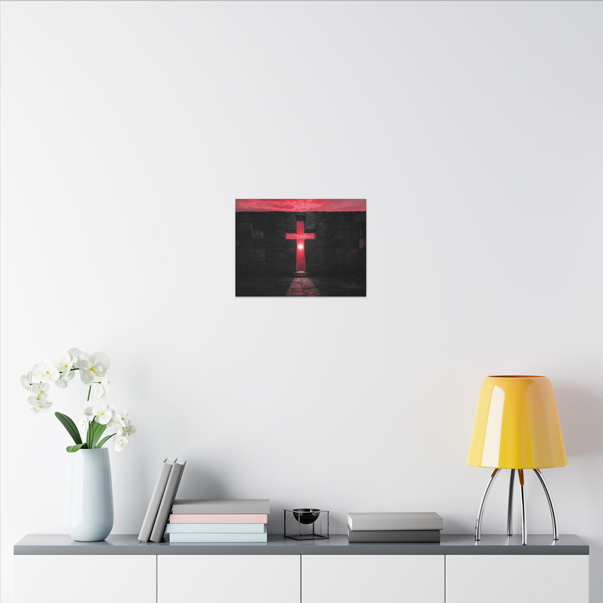 Light Through Stone - Modern Cross Wall Art | Canvas (Landscape)