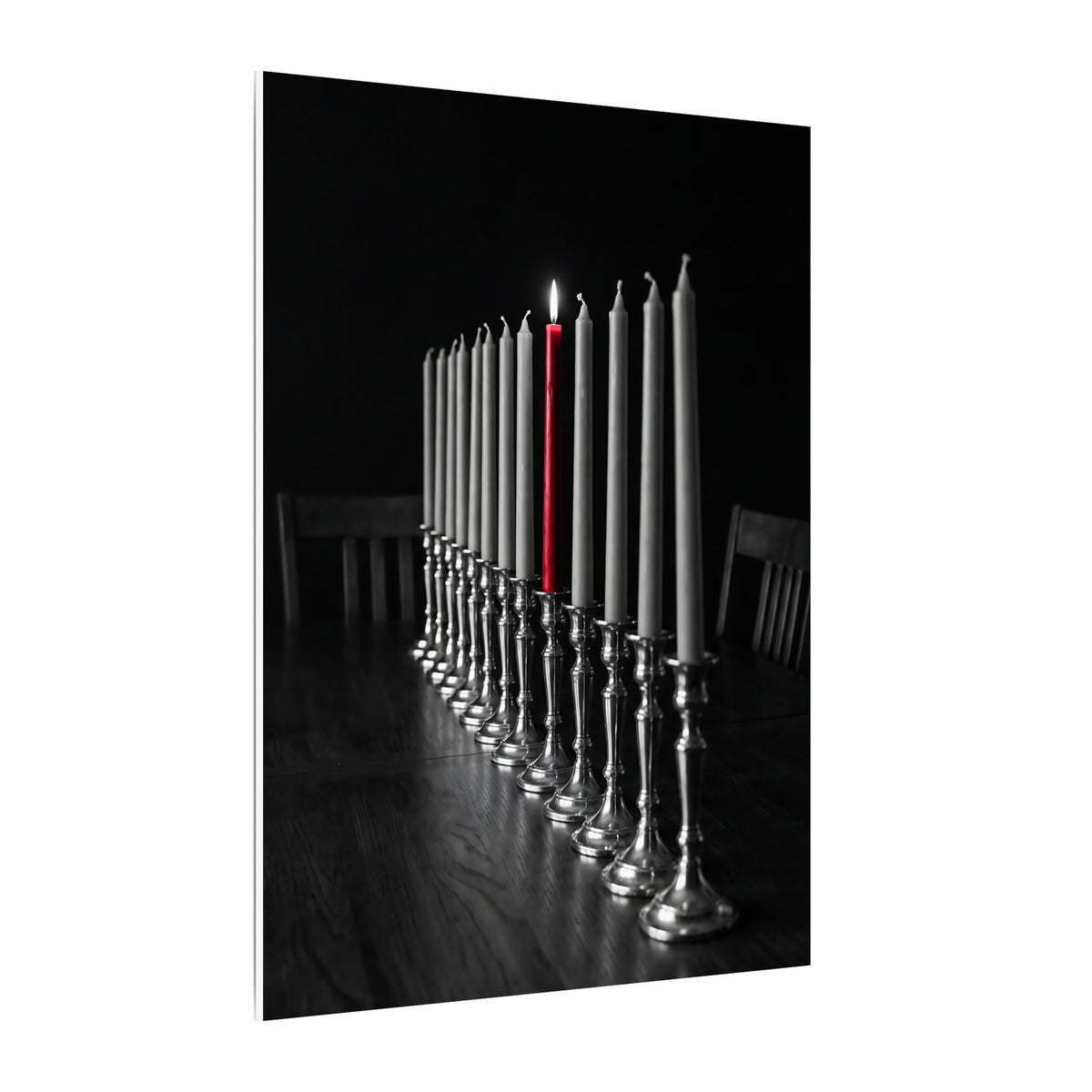 One Candle Lit - Dining Room Wall Art | Canvas
