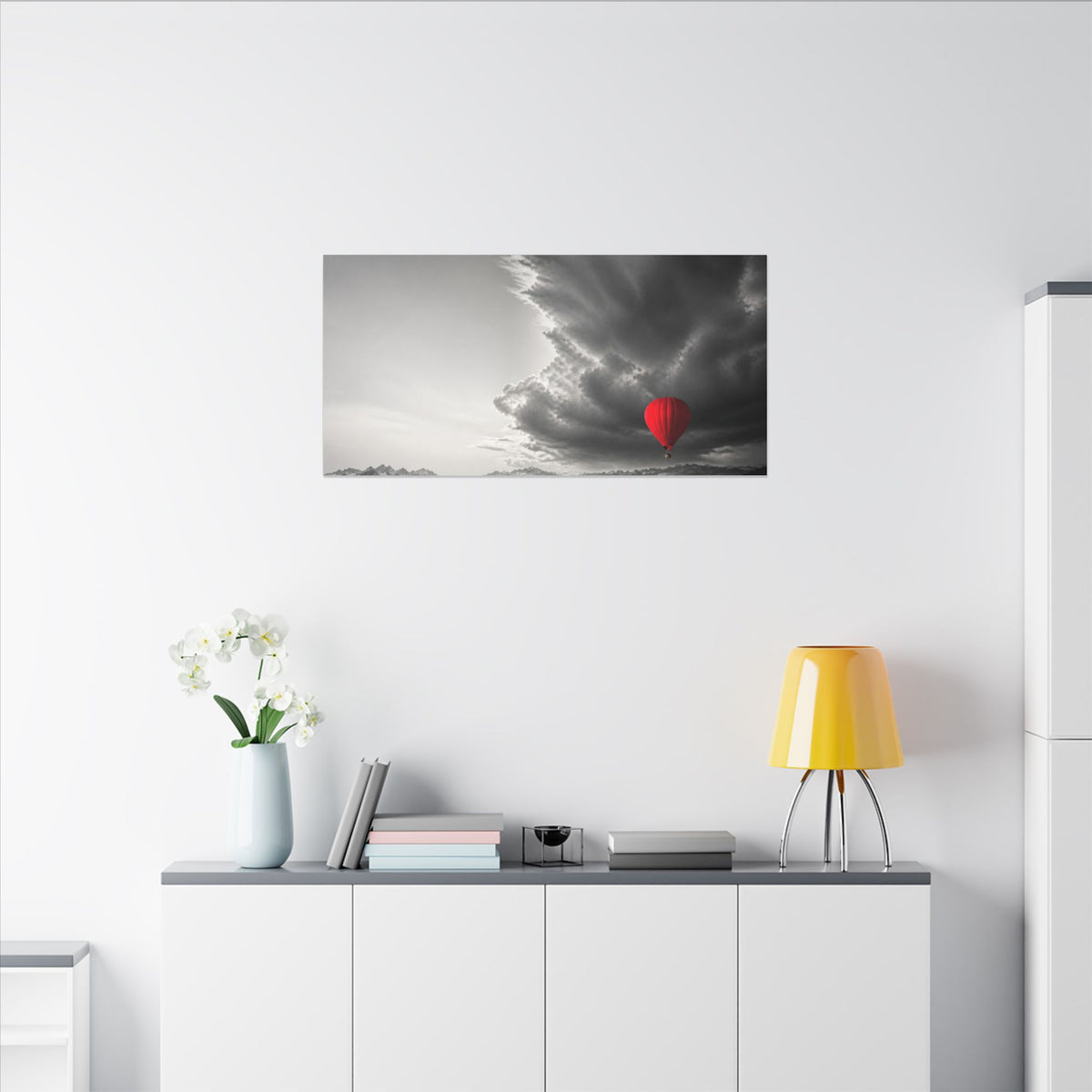 Red Balloon - Over the Bed Wall Art | Canvas (Panoramic)