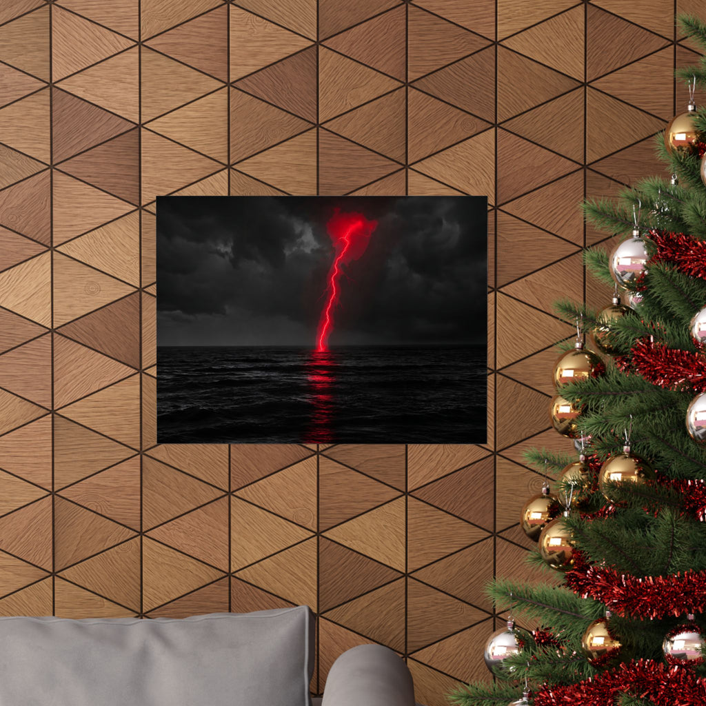 Red Strike - Red And Black Art | Matte Poster (Landscape)