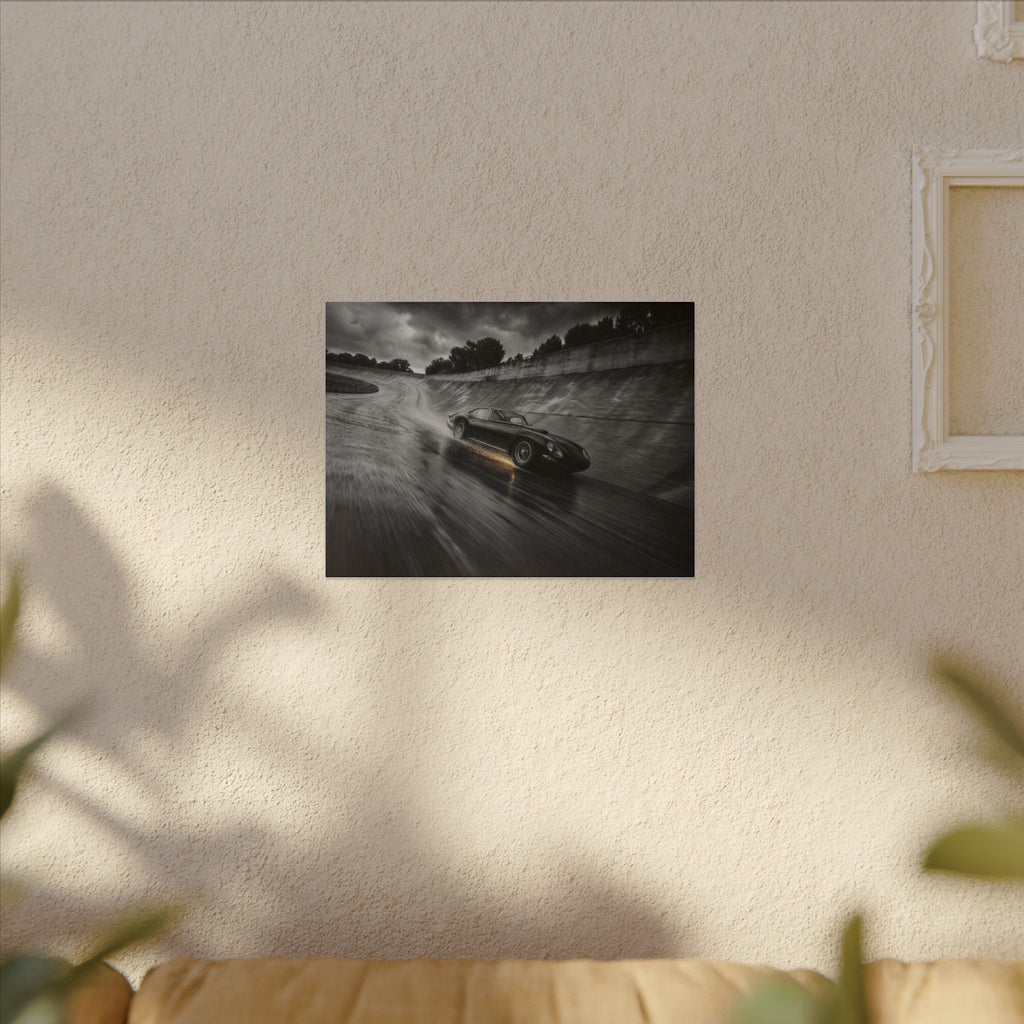 Banked in the Rain - Race Car Wall Art | Canvas (Landscape)