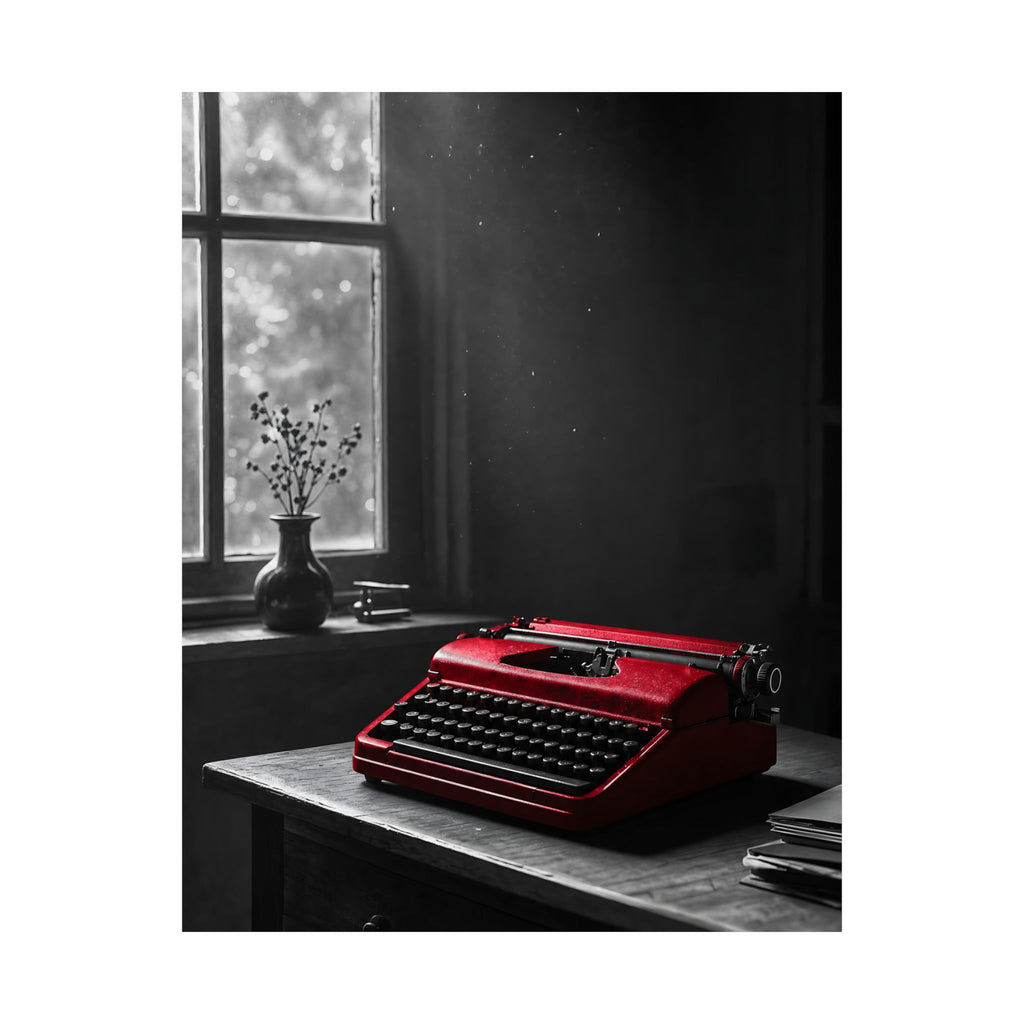 The Red Typewriter - Unique Office Wall Art | Matte Poster