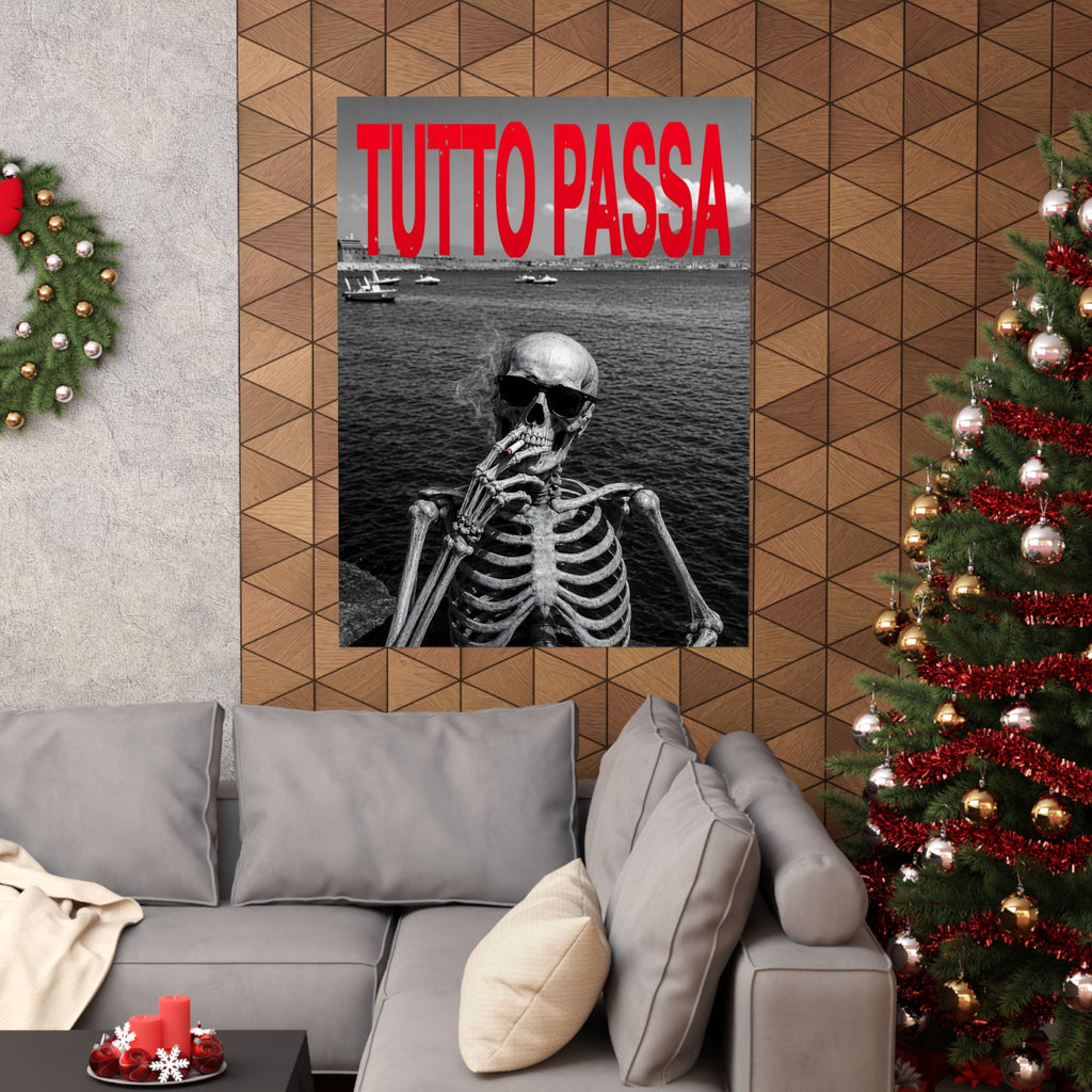 Tutto Passa - Skeleton Painting | Matte Poster