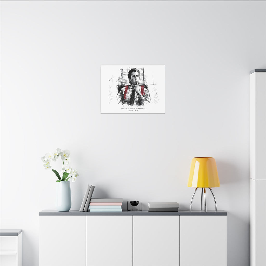 Child of Divorce Sketch - Dark Office Wall Art | Canvas (Landscape)