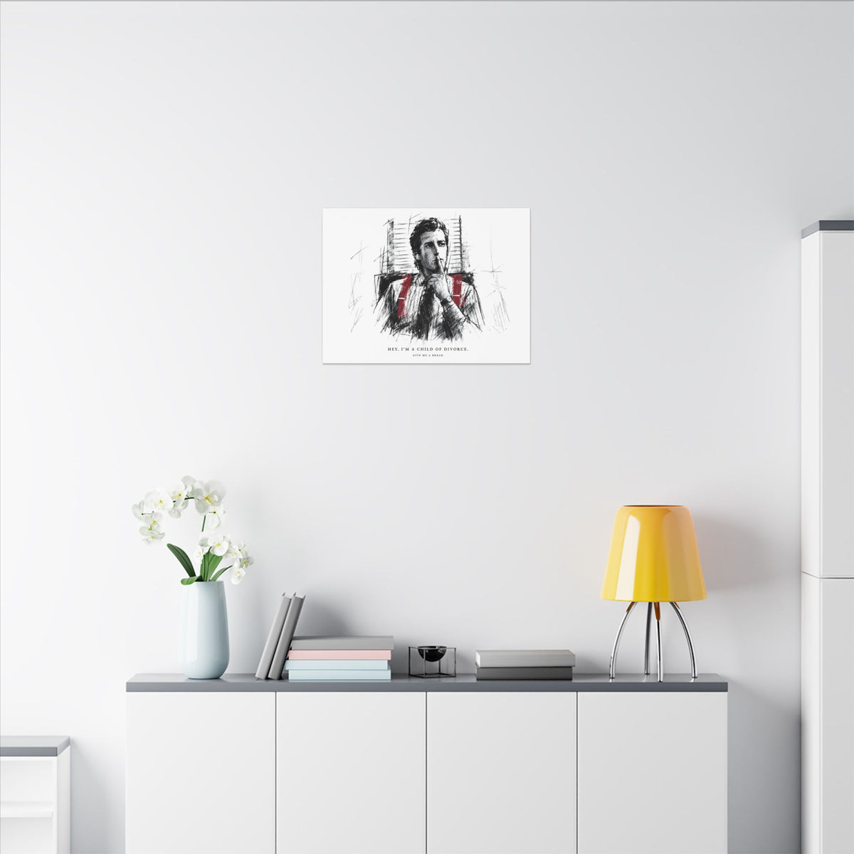 Child of Divorce Sketch - Dark Office Wall Art | Canvas (Landscape)